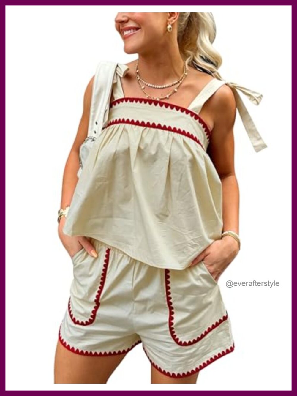 Womens 100% Cotton Boho Tank Top Shorts Matching Set Summer Beach Casual